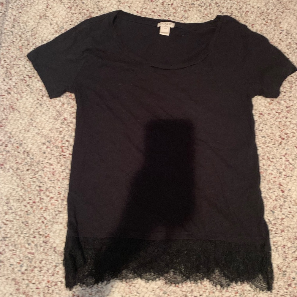 Unworn jcrew lace bottom tee